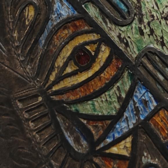 Vintage MCM Sterling Silver 925 & Enamel Cuff Bracelet - Picture 4 of 14